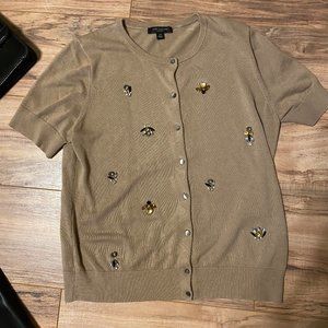SOLD Ann Taylor P Large Beige Bee Sweater